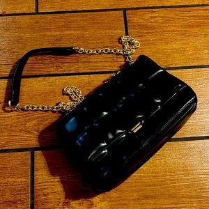 Mini black purse with chain